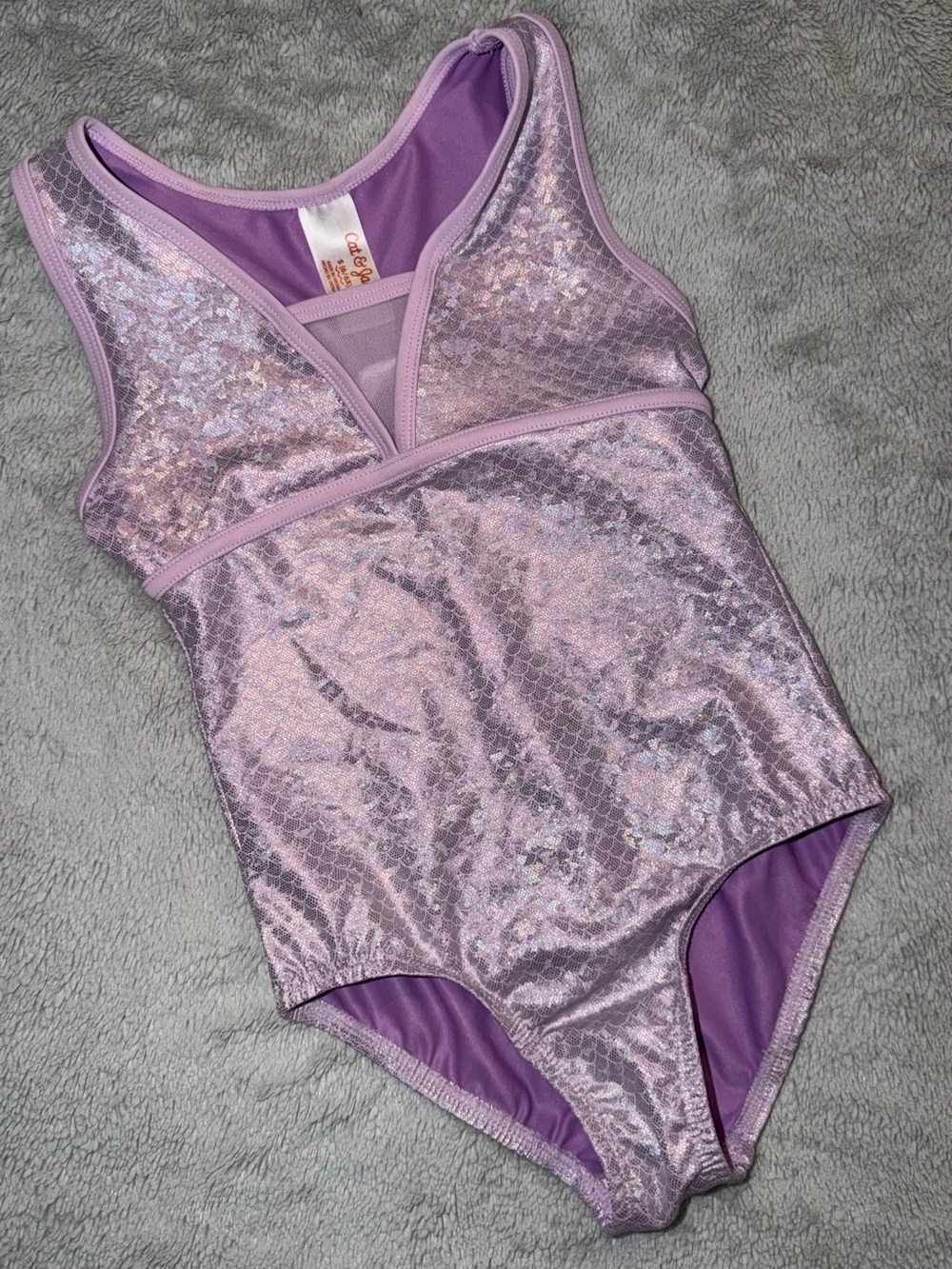 Cat & Jack Lilac Iridescent Girls' One-Piece Swimsuit